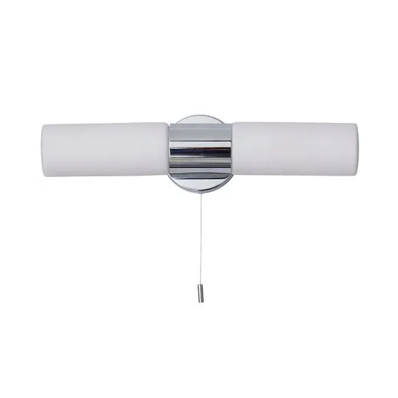 2-Light Wall Light with Pull Cord - Chrome