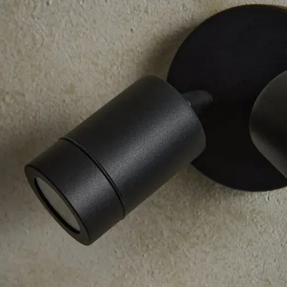 2-Light Wall Spotlight Adjustable - Black Steel