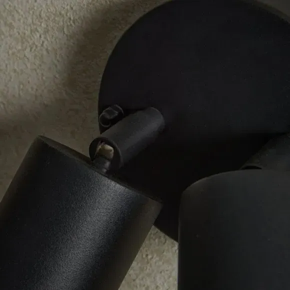 2-Light Wall Spotlight Adjustable - Black Steel