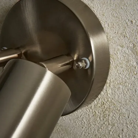 2-Light Wall Spotlight Adjustable - Silver Steel