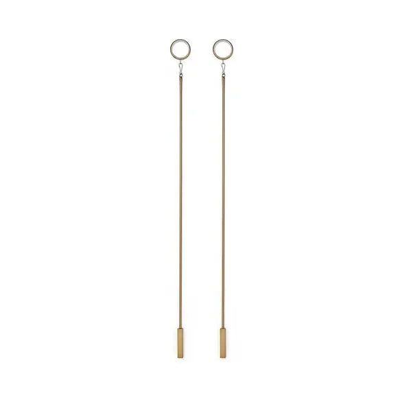 2-Pack Curtain Draw Rods - Antique Gold, Metal