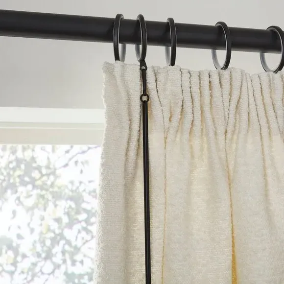 2-Pack Curtain Draw Rods - Black, Metal