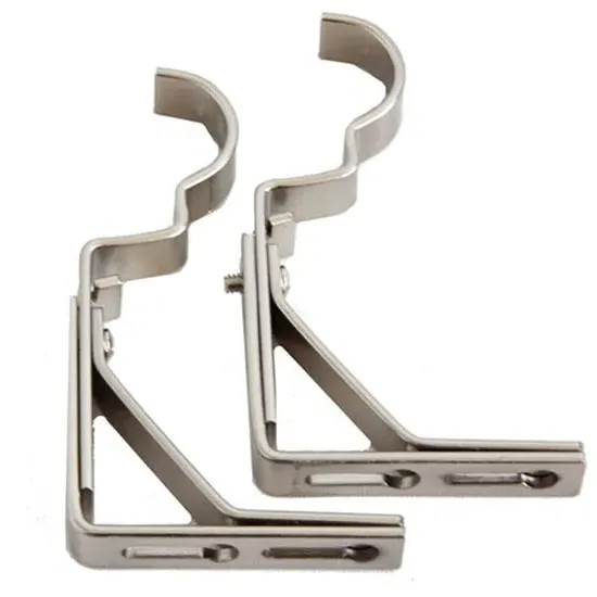2-Pack Curtain Pole Brackets - Satin Silver image