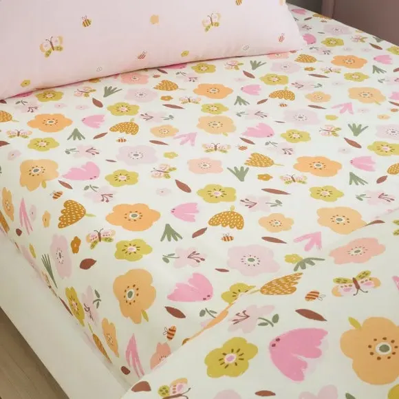 2-Pack Fitted Bed Sheets Butterfly Print - Pink image