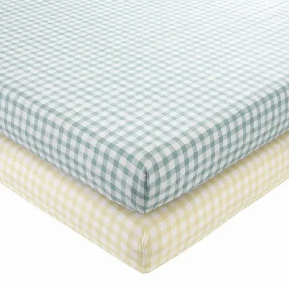 2-Pack Fitted Bed Sheets - Green, Cotton