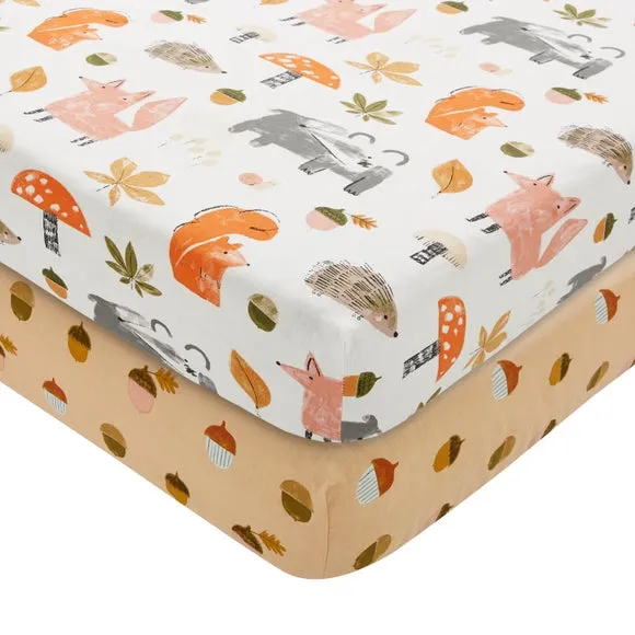 2-Pack Fitted Bed Sheets - Natural, Cotton