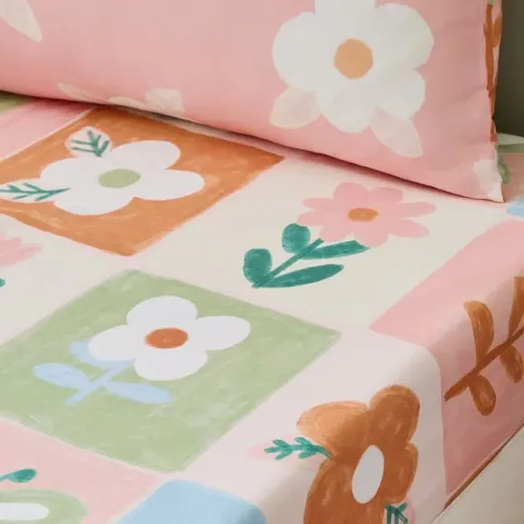 2-Pack Fitted Sheets Patchwork Floral - Pink image