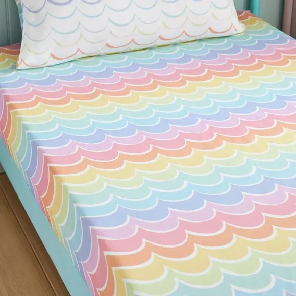 2-Pack Fitted Sheets Rainbow Scallop - Polycotton image
