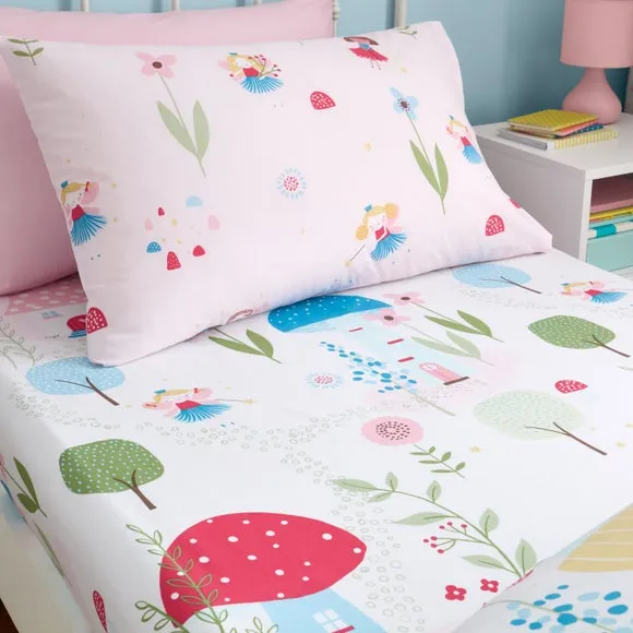 2-Pack Fitted Sheets Toadstool Fairies - Pink