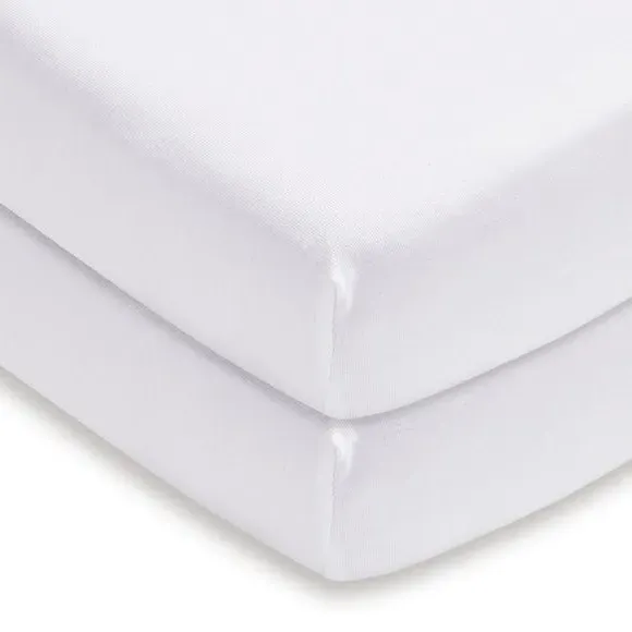 2-Pack Fitted Sheets - White, Cotton Jersey