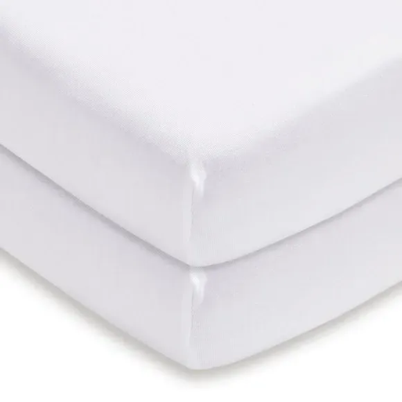 2-Pack Fitted Sheets - White, Cotton Jersey image