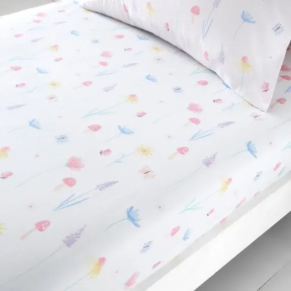 2-Pack Fitted Sheets with Fairy Design - Pink