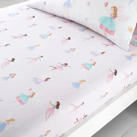 2-Pack Fitted Sheets with Fairy Design - Pink image