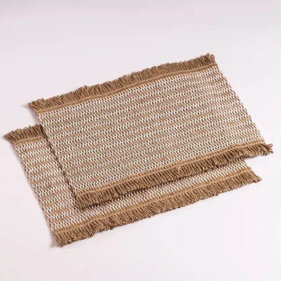2-Pack Rectangle Placemats - Natural, Jute