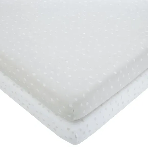 2-Pack Spotted Fitted Sheets - Grey, Cotton