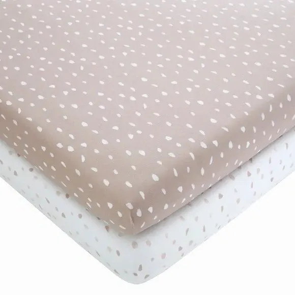 2-Pack Spotted Fitted Sheets - Pink, Cotton