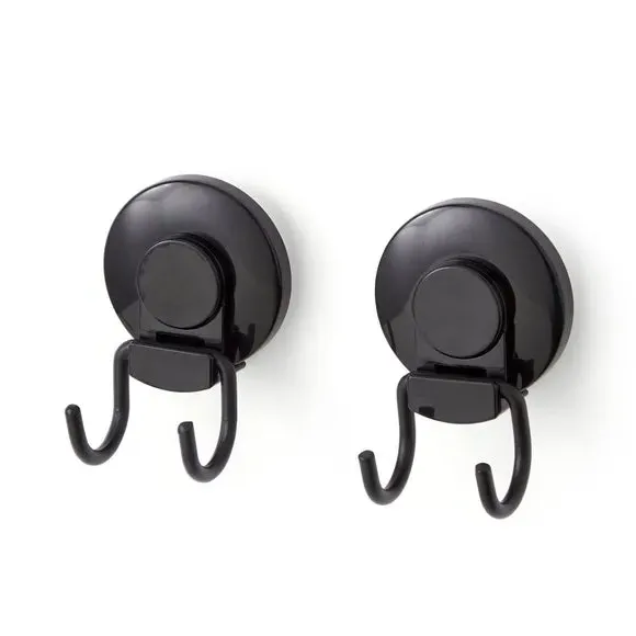 2-Pack Wire Suction Hooks - Black