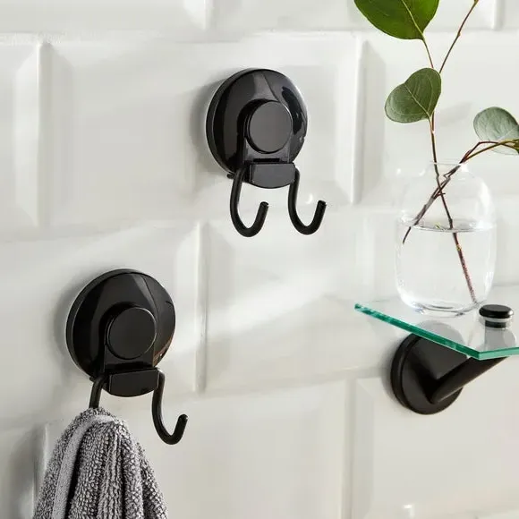 2-Pack Wire Suction Hooks - Black image