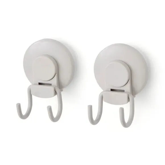 2-Pack Wire Suction Hooks - Grey