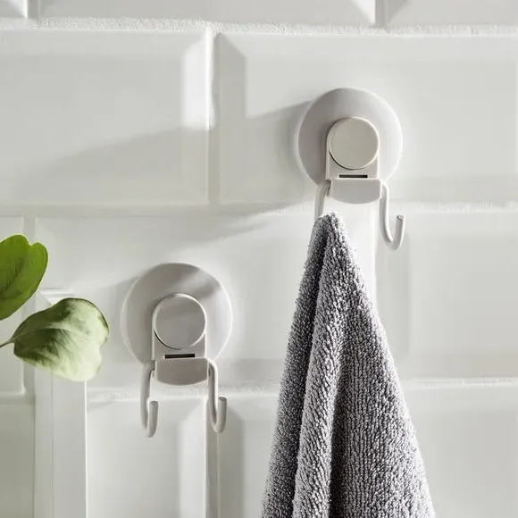 2-Pack Wire Suction Hooks - Grey