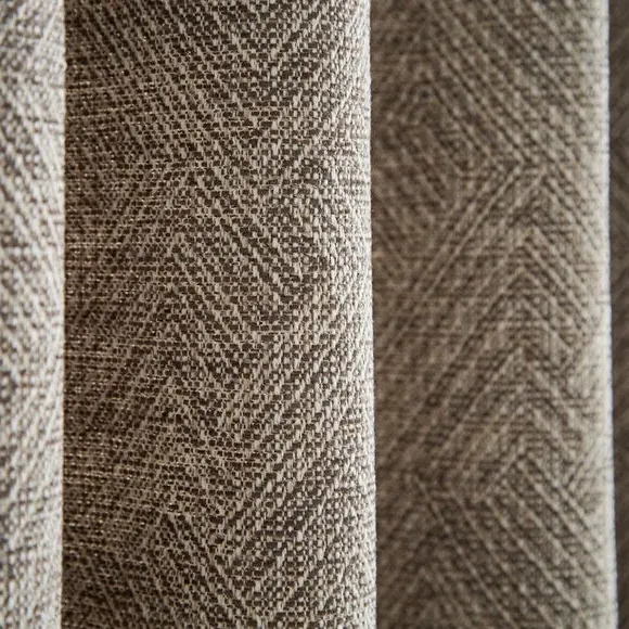 2-Panel Eyelet Curtains Global Design - Chocolate