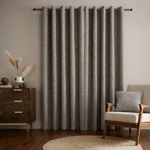 2-Panel Eyelet Curtains Global Design - Chocolate