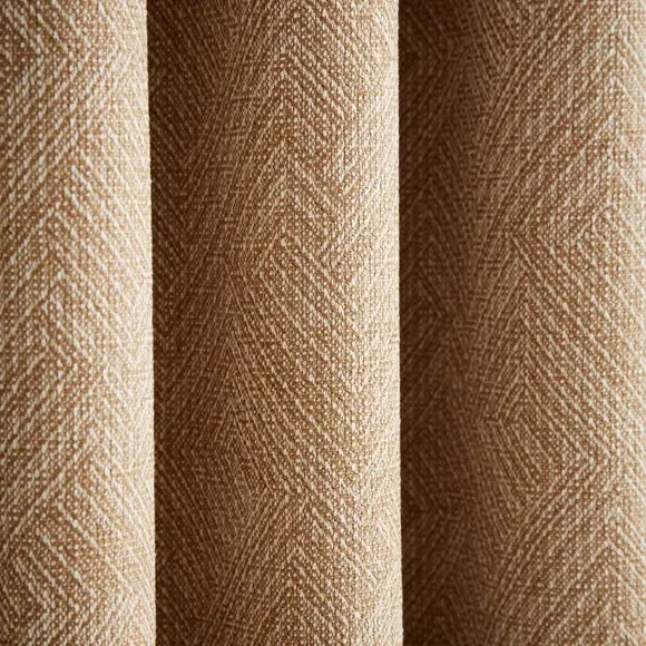 2-Panel Eyelet Curtains Global Design - Honey