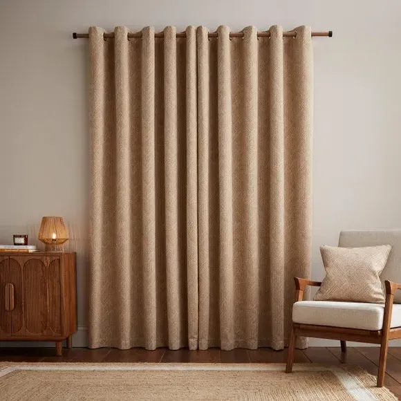 2-Panel Eyelet Curtains Global Design - Honey