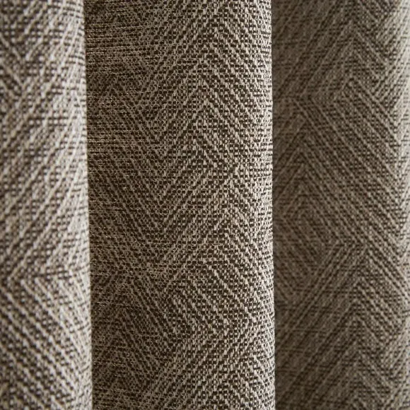 2-Panel Eyelet Curtains Global Design - Light Brown