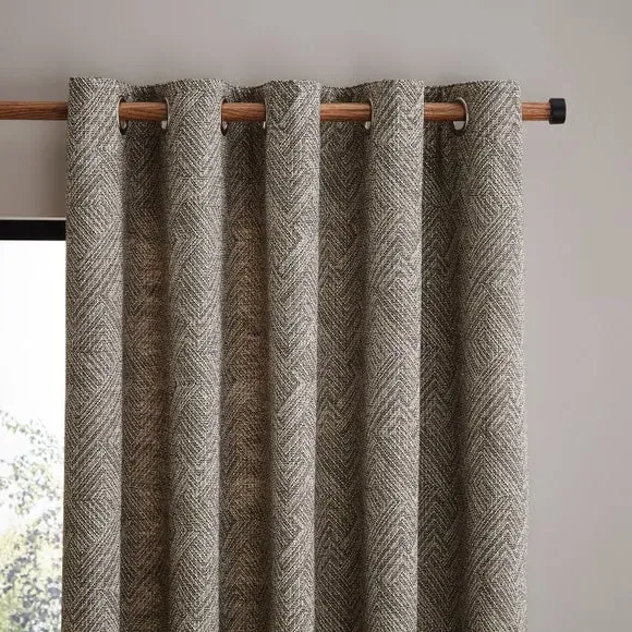 2-Panel Eyelet Curtains Global Design - Light Brown