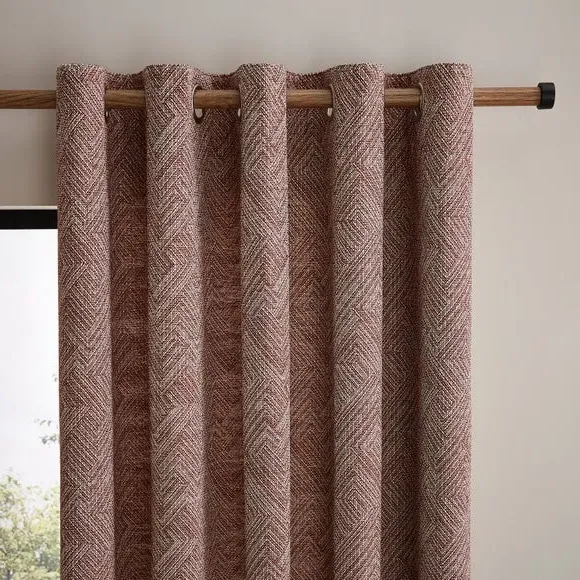 2-Panel Eyelet Curtains Global Design - Red
