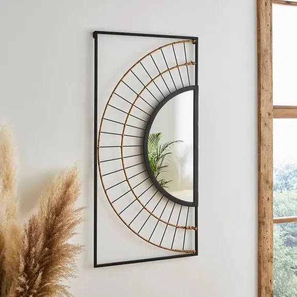 2-Panel Wall Art with Mirror - Multicolor, Iron
