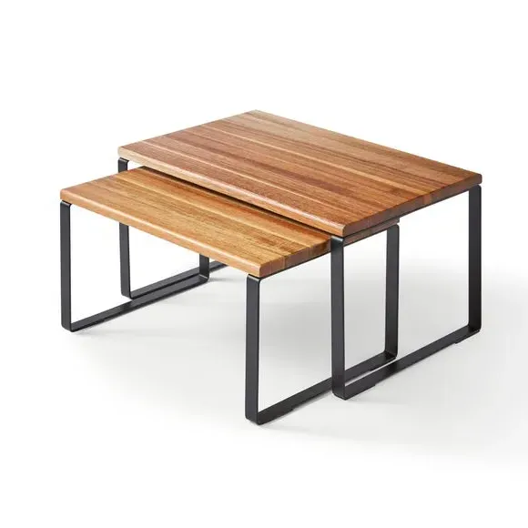 2-Piece Stackable Storage Rack - Black, Acacia