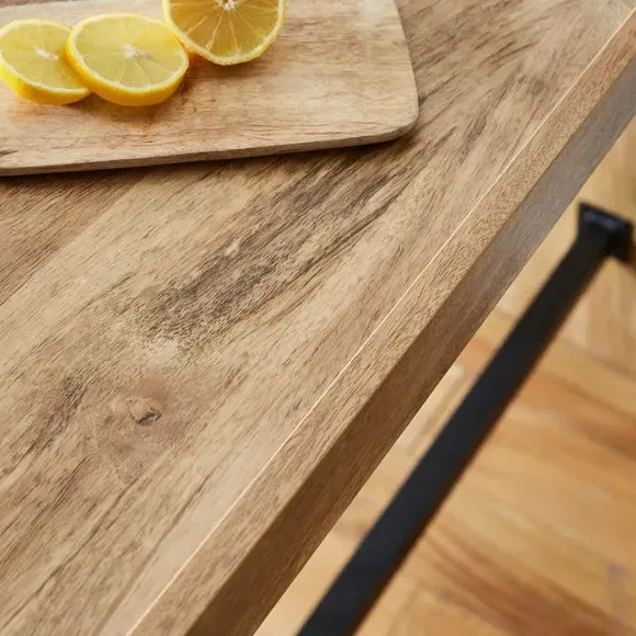2-Seater Bar Table - Wood Effect, Metal