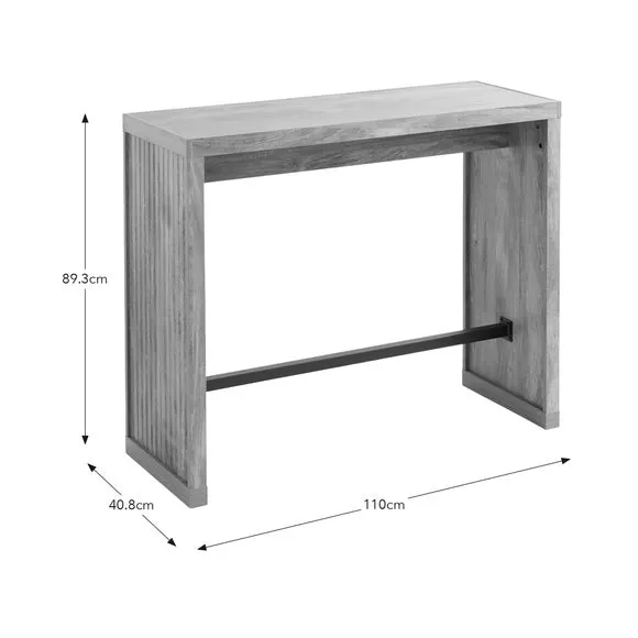 2-Seater Bar Table - Wood Effect, Metal