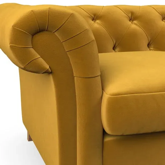 2-Seater Chesterfield Sofa - Amber, Velvet