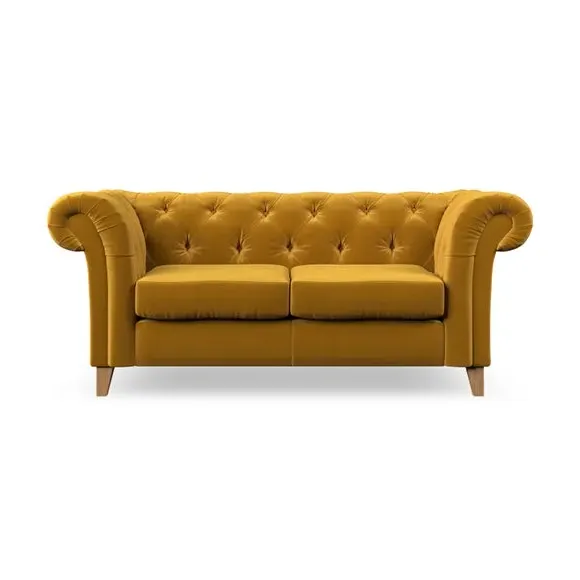 2-Seater Chesterfield Sofa - Amber, Velvet