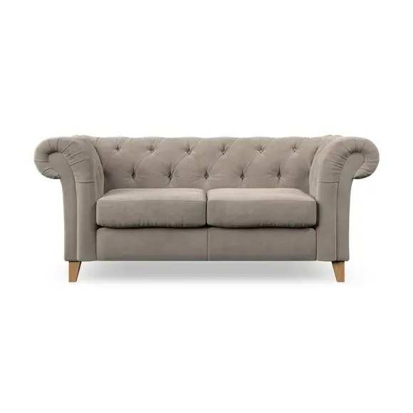 2-Seater Chesterfield Sofa - Mushroom, Chenille
