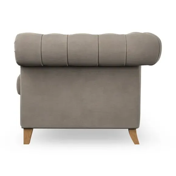 2-Seater Chesterfield Sofa - Mushroom, Chenille