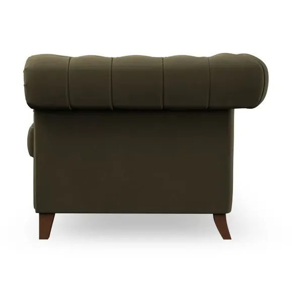 2-Seater Chesterfield Sofa - Olive, Velvet