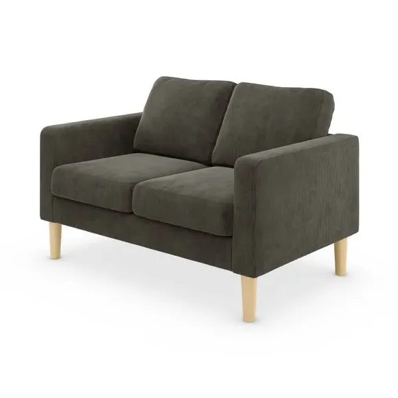 2-Seater Compact Sofa - Charcoal, Corduroy