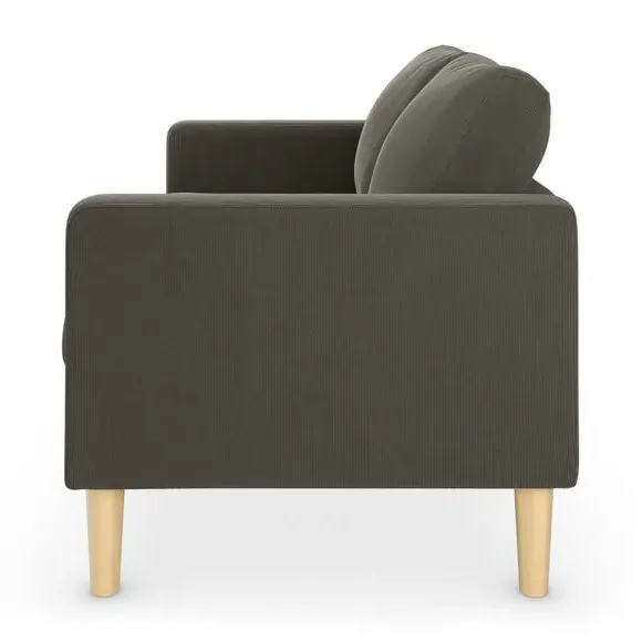 2-Seater Compact Sofa - Charcoal, Corduroy