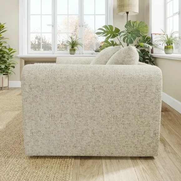 2-Seater Curved Arm Sofa - Mushroom, Chenille