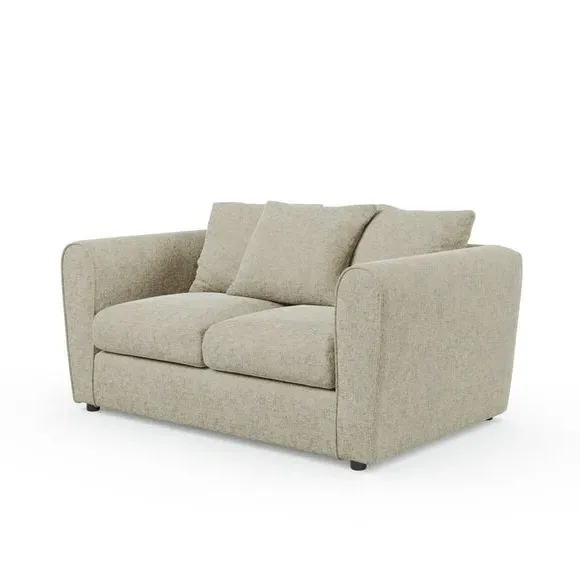 2-Seater Curved Arm Sofa - Mushroom, Chenille