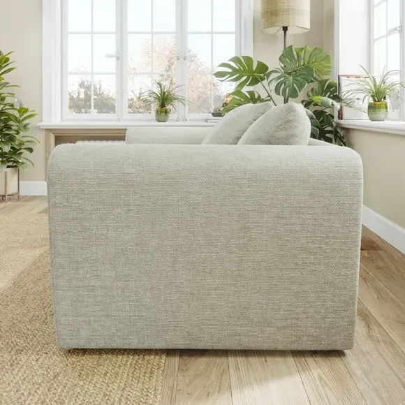 2-Seater Curved Arm Sofa - Silver, Chenille