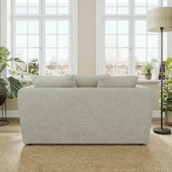 2-Seater Curved Arm Sofa - Silver, Chenille