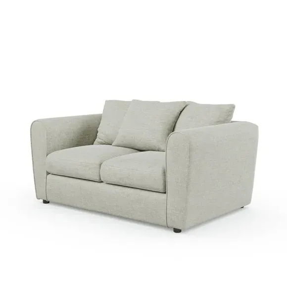 2-Seater Curved Arm Sofa - Silver, Chenille