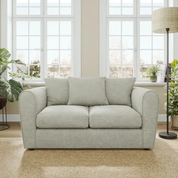 2-Seater Curved Arm Sofa - Silver, Chenille