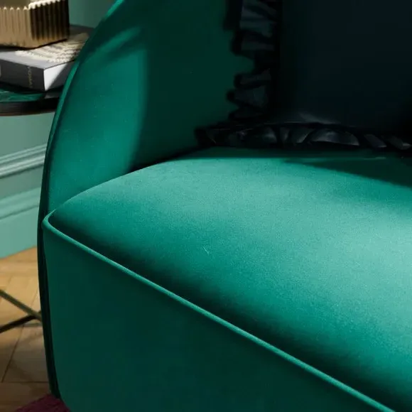 2-Seater Curved Sofa with Foam Cushions - Emerald