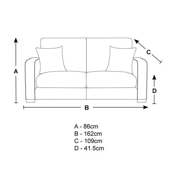 2-Seater Deep Sit Sofa - Grey, Fabric